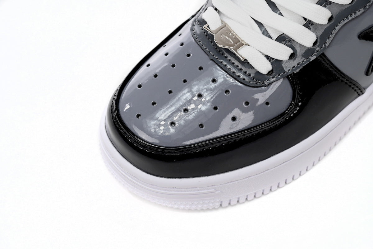 A BATHING APE BAPE STA Low Black Grey Baolan