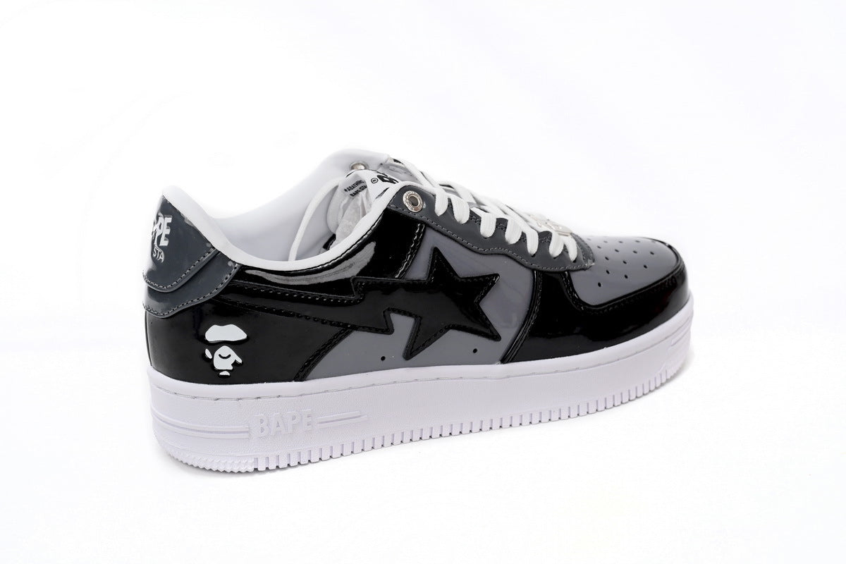 A BATHING APE BAPE STA Low Black Grey Baolan