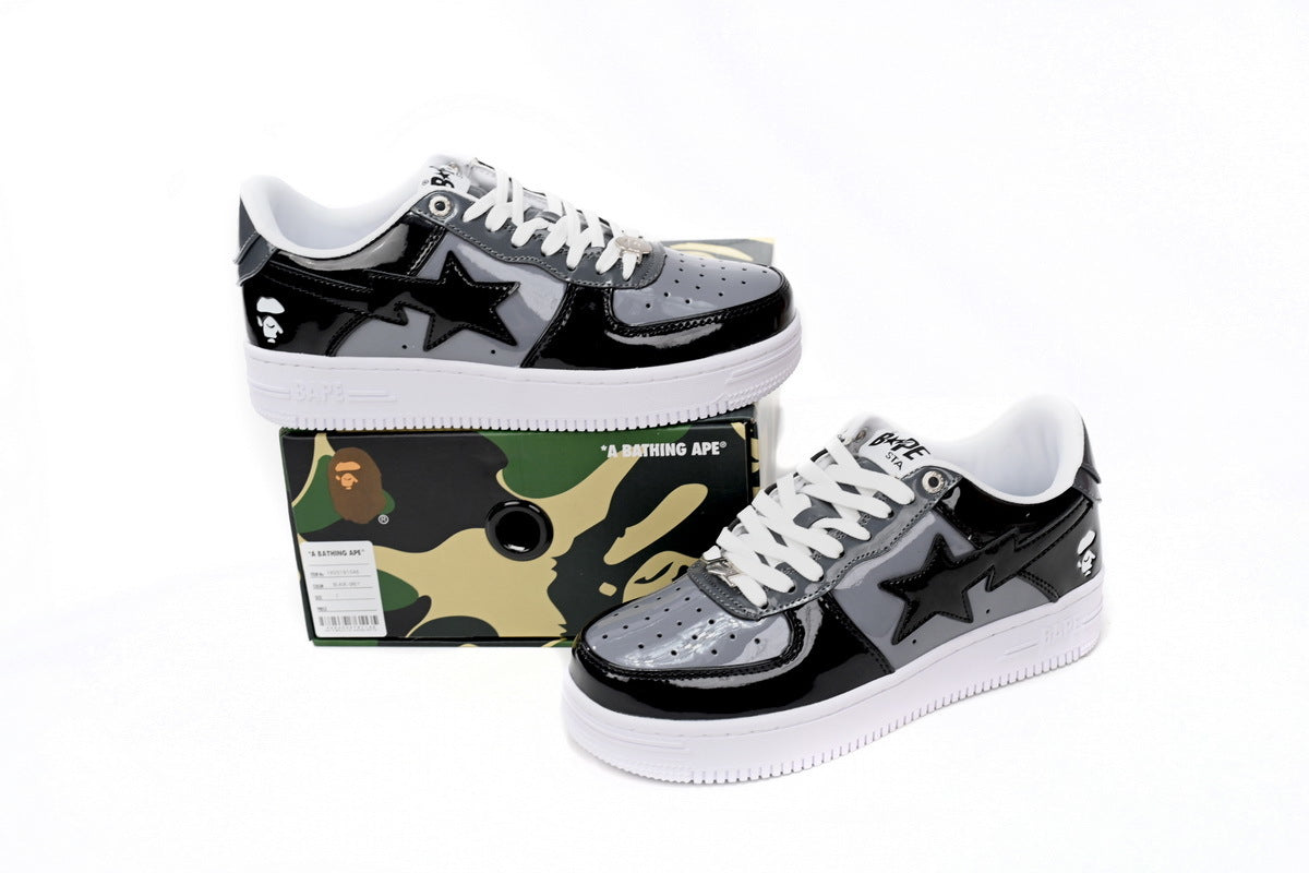 A BATHING APE BAPE STA Low Black Grey Baolan