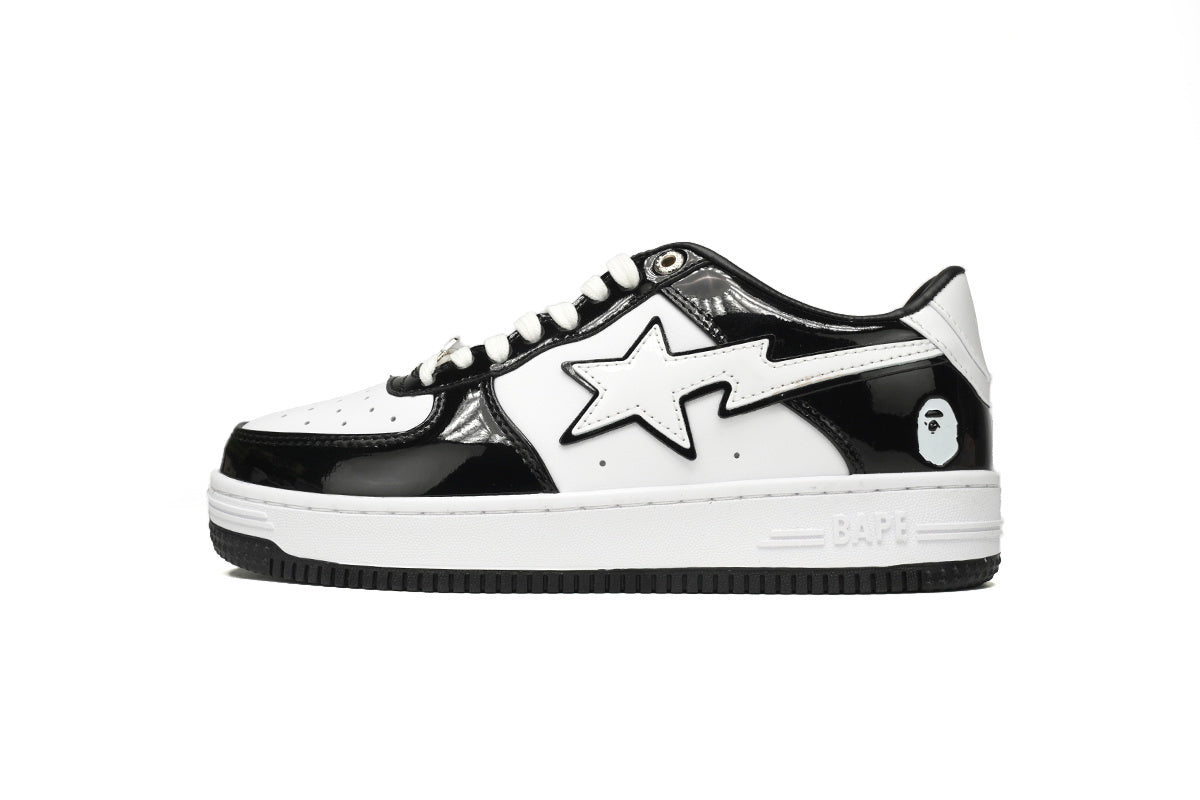 A BATHING APE BAPE STA Low Black and White Sneakers
