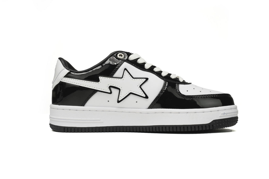 A BATHING APE BAPE STA Low Black and White Sneakers