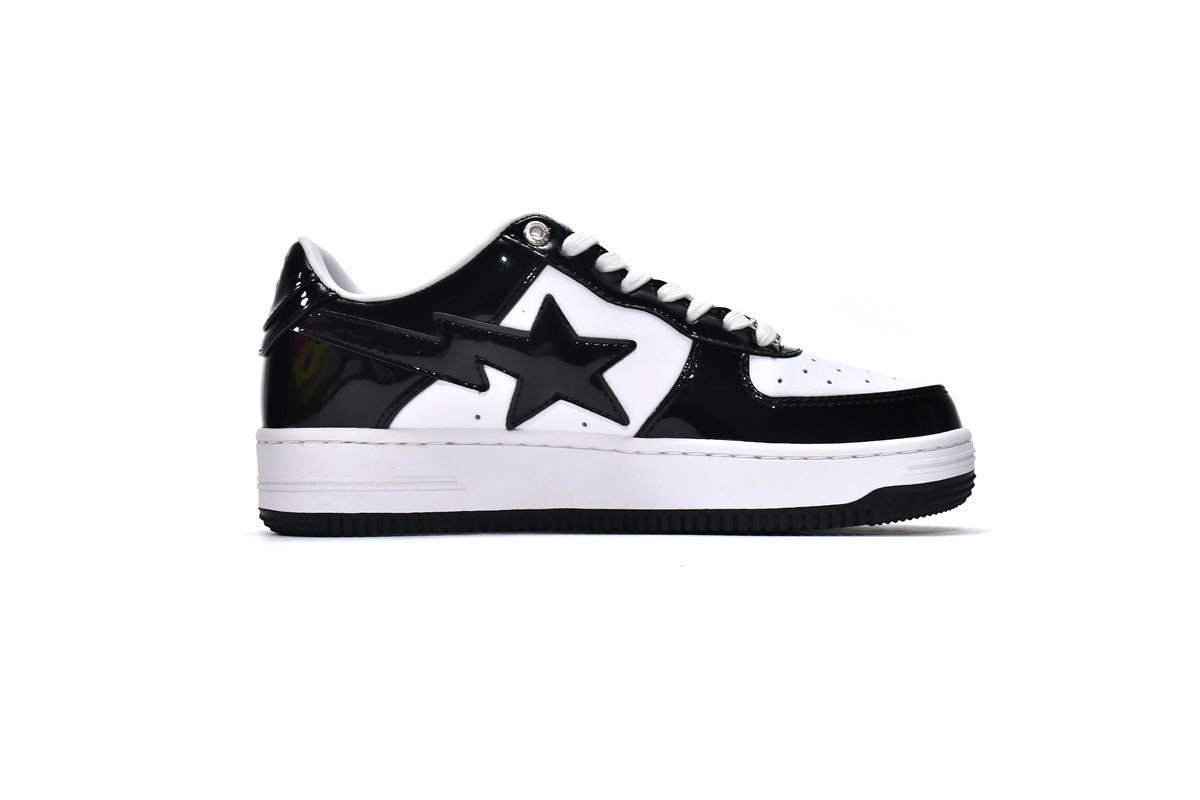 A BATHING APE BAPE STA Low Black & White Men's Sneakers