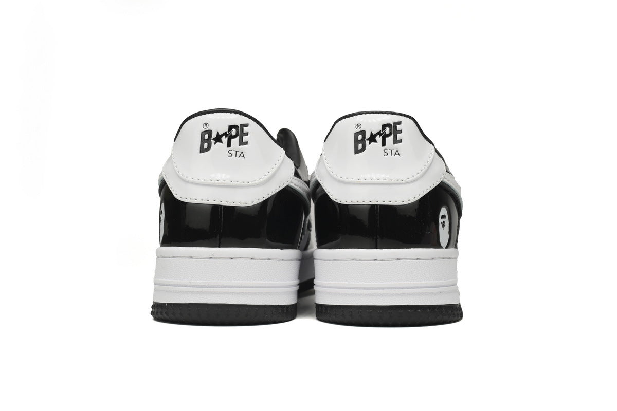 A BATHING APE BAPE STA Low Black and White Sneakers