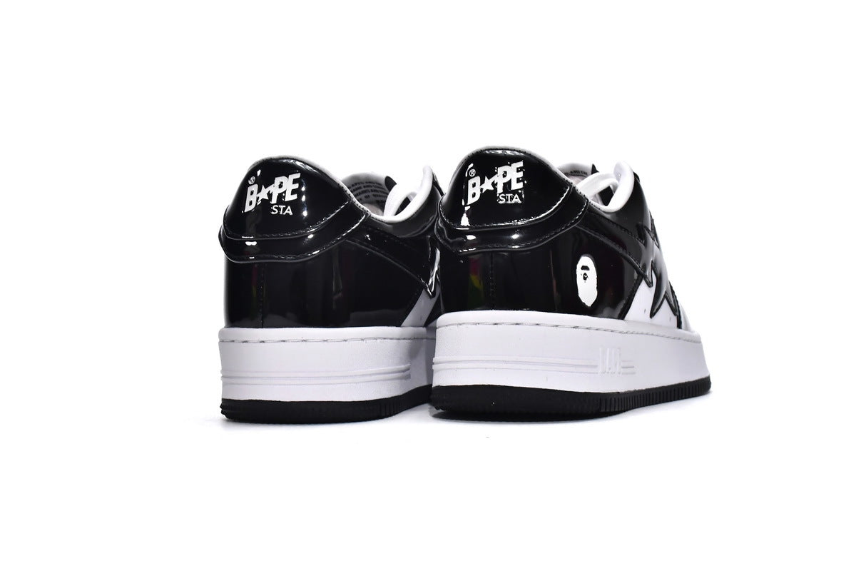 A BATHING APE BAPE STA Low Black & White Men's Sneakers