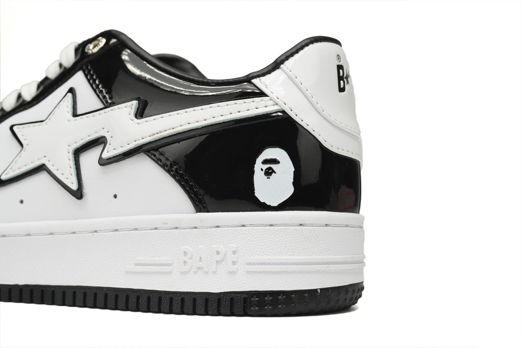A BATHING APE BAPE STA Low Black and White Sneakers
