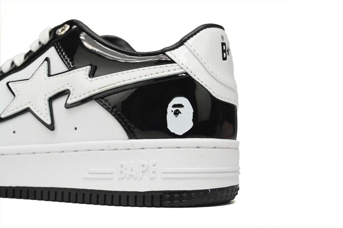 A BATHING APE BAPE STA Low Black and White Sneakers