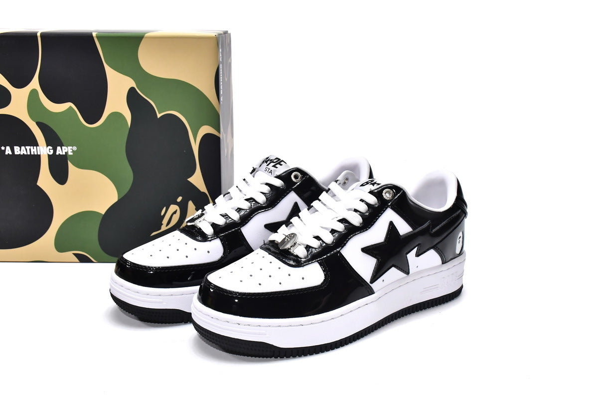 A BATHING APE BAPE STA Low Black & White Men's Sneakers