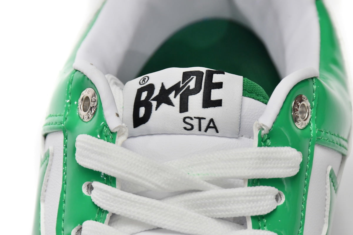 A BATHING APE BAPE STA Low White Green Sneakers