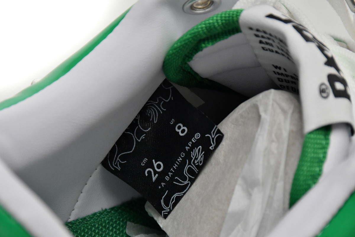 A BATHING APE BAPE STA Low White Green Sneakers