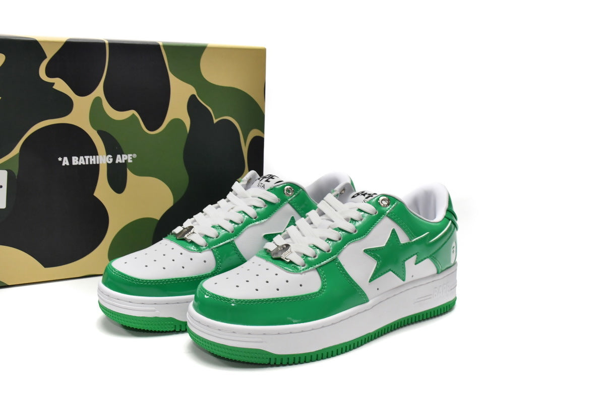 A BATHING APE BAPE STA Low White Green