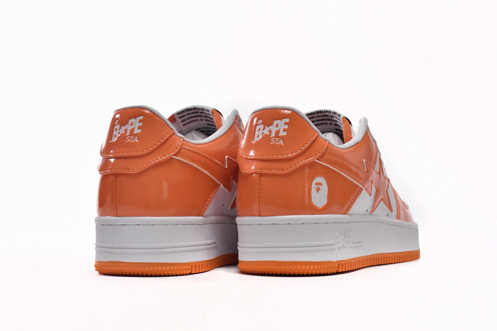 A BATHING APE BAPE STA Low White & Orange Men's Sneakers