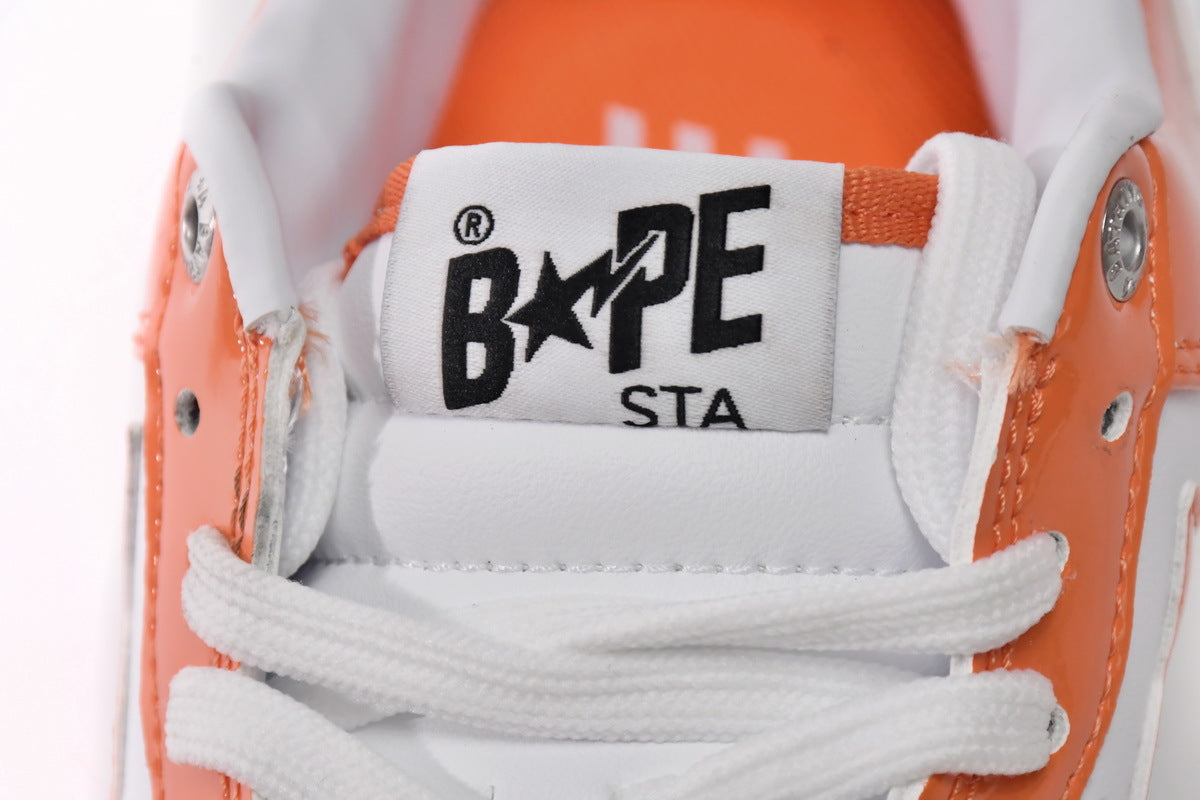 A BATHING APE BAPE STA Low White & Orange Men's Sneakers