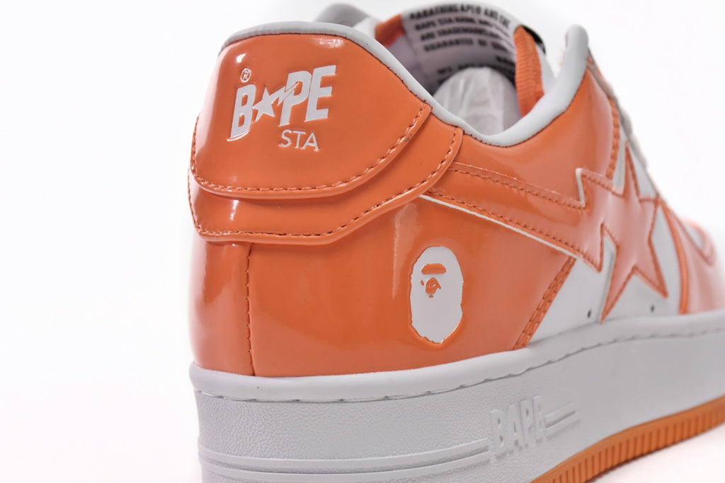 A BATHING APE BAPE STA Low White & Orange Men's Sneakers