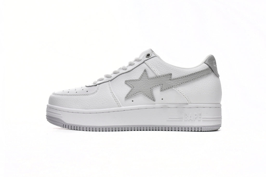 A BATHING APE BAPE STA Low White Grey Sneakers