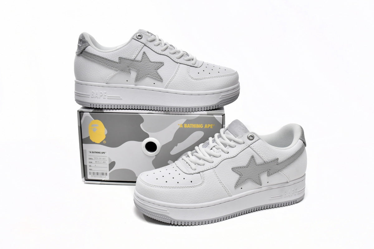 A BATHING APE BAPE STA Low White Grey Sneakers