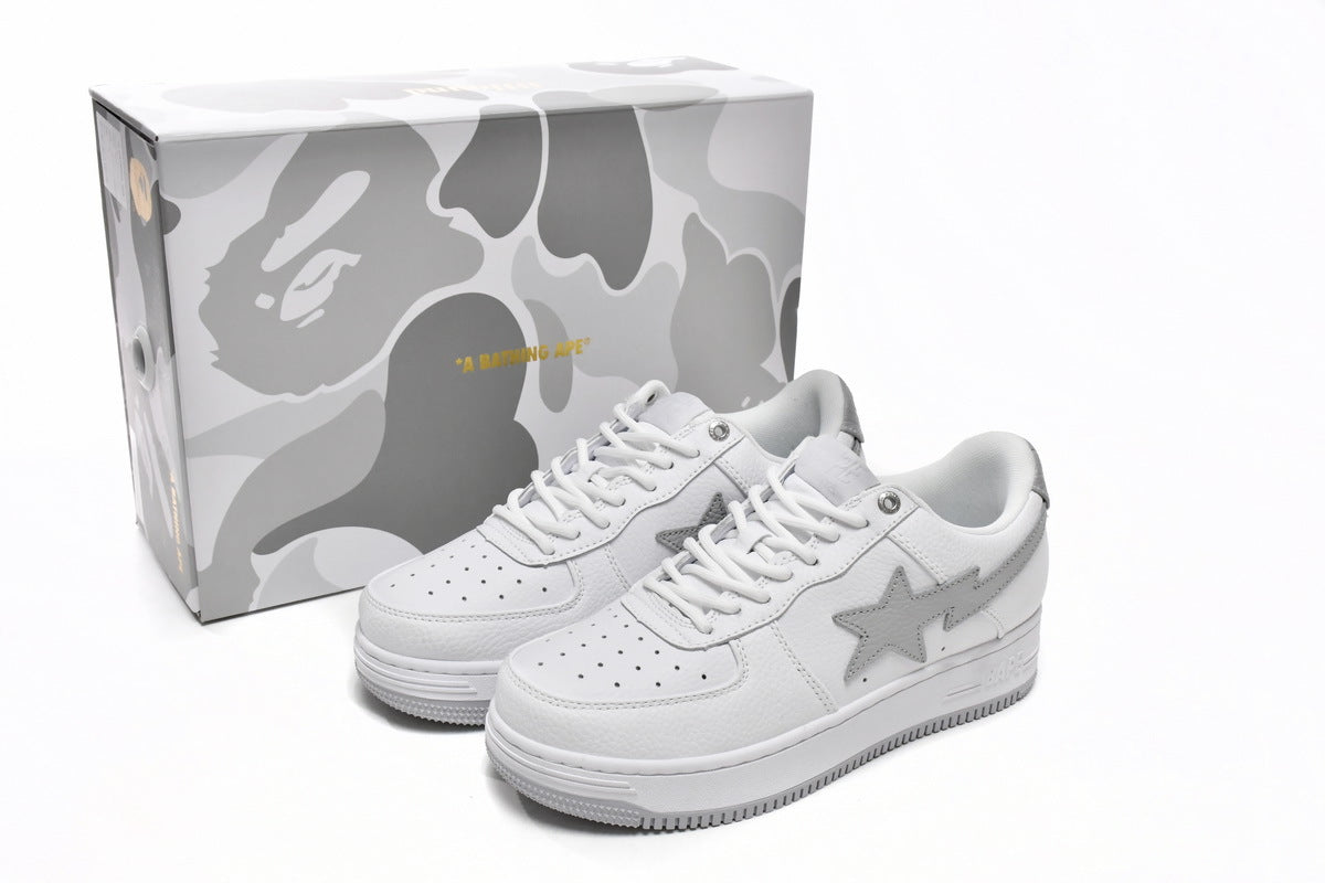 A BATHING APE BAPE STA Low White Grey