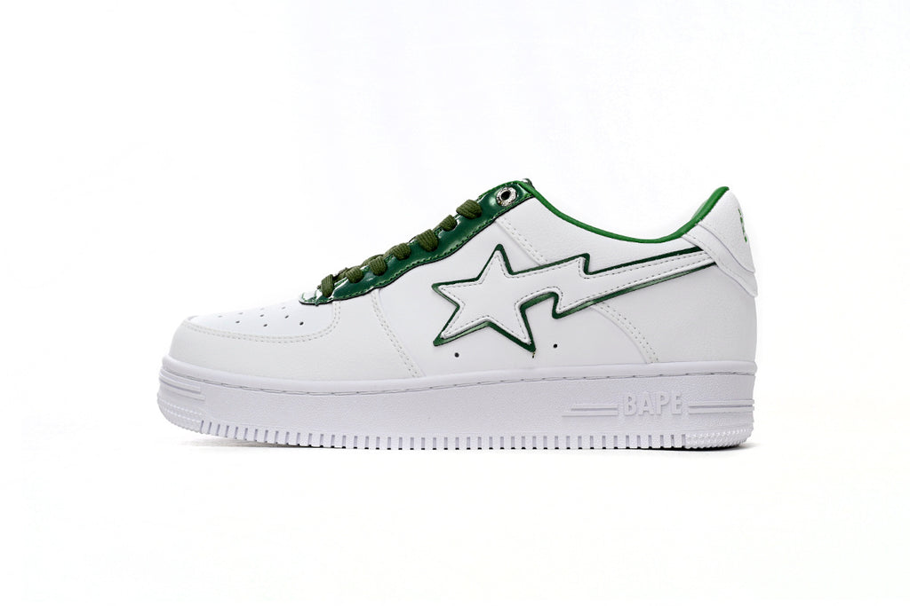 A BATHING APE BAPE STA Low White Green Edge