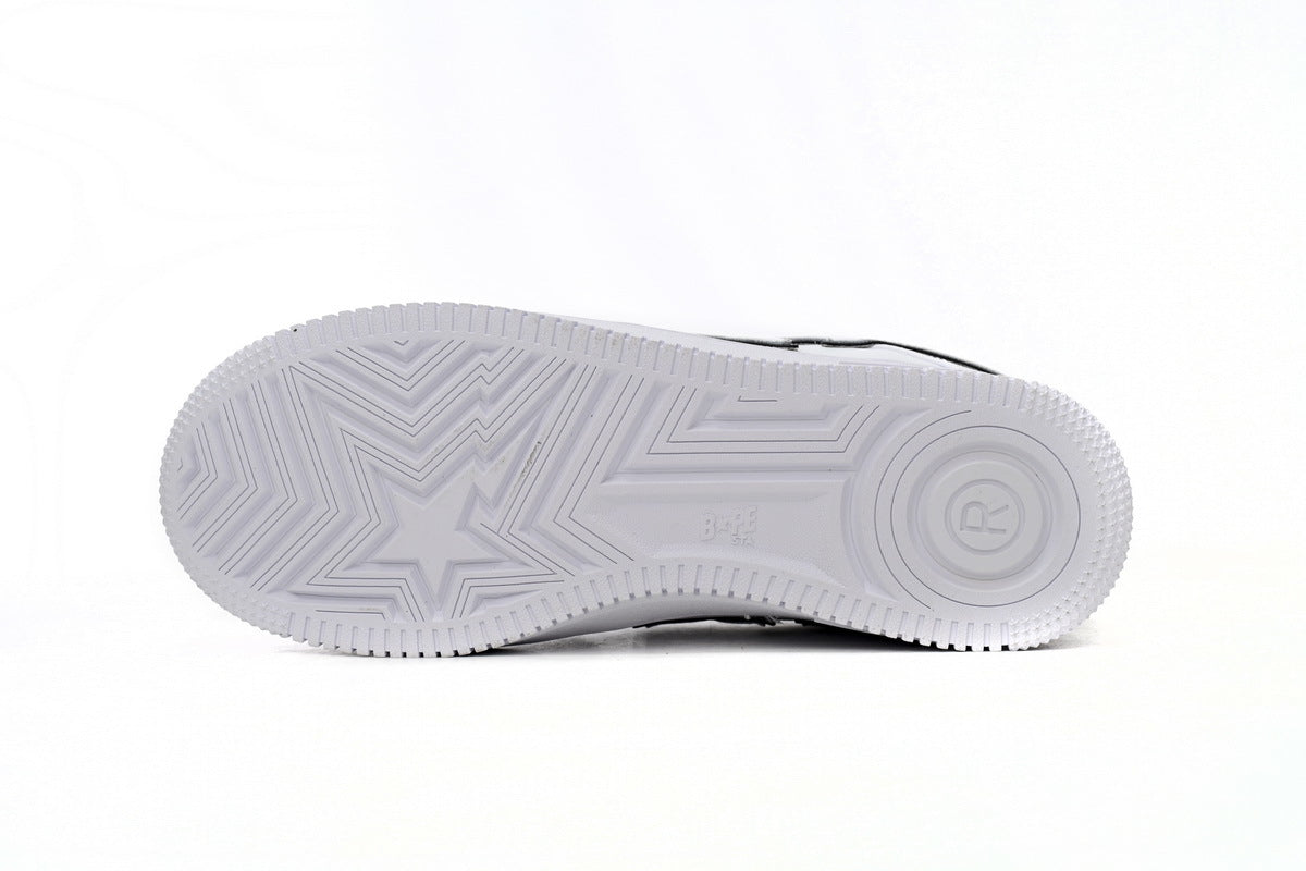 A BATHING APE BAPE STA Low White Green Star