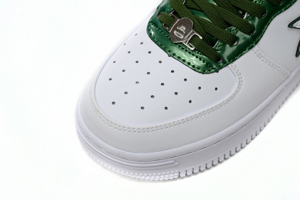 A BATHING APE BAPE STA Low White Green Star