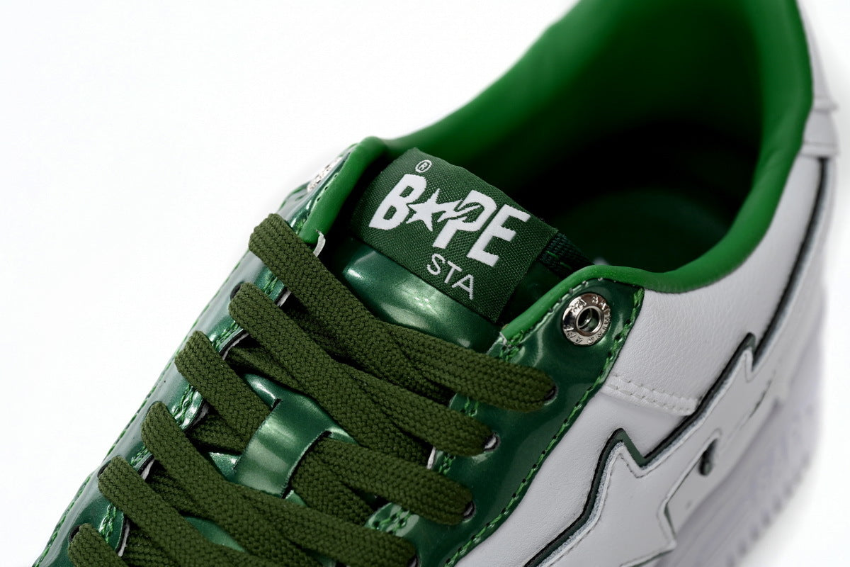 A BATHING APE BAPE STA Low White Green Edge