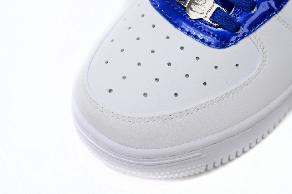 A BATHING APE BAPE STA Low White and Blue Border Sneakers