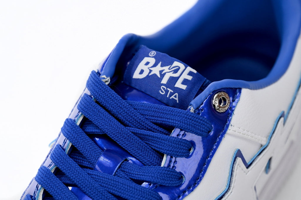 A BATHING APE BAPE STA Low White and Blue Border Sneakers