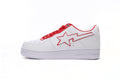 A BATHING APE BAPE STA Low White Red Border Sneakers