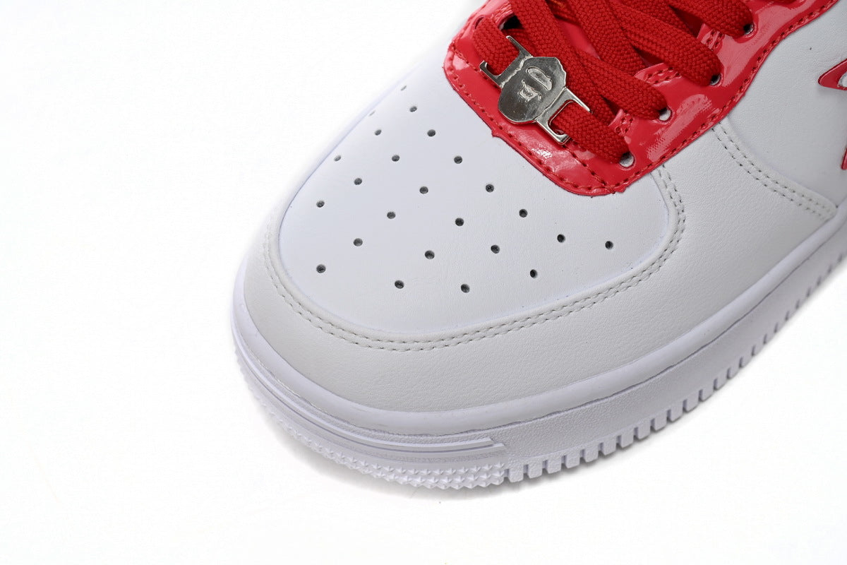 A BATHING APE BAPE STA Low White & Red Border Men's Sneakers