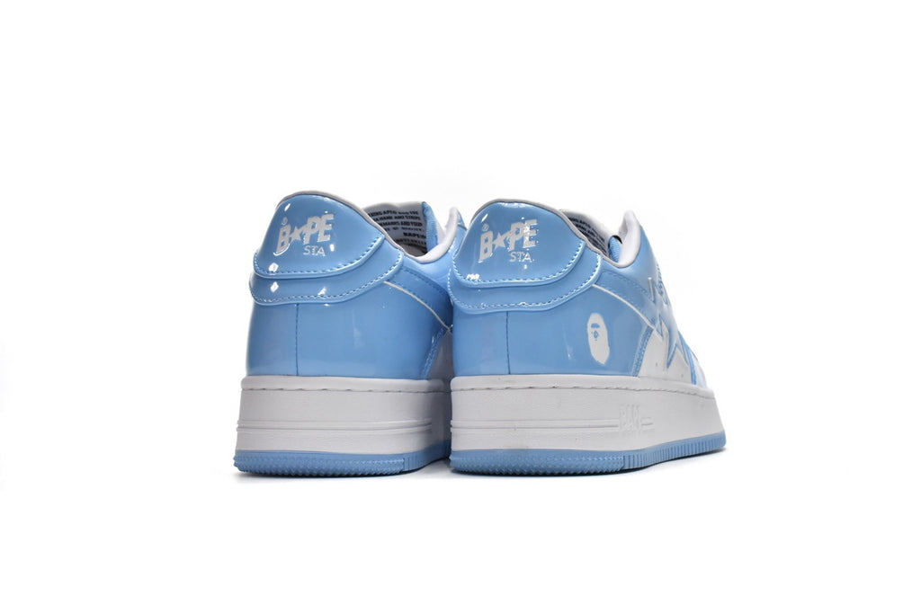 A BATHING APE BAPE STA Low White Blue Sneakers