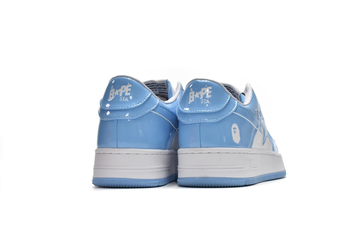 A BATHING APE BAPE STA Low White Blue Sneakers