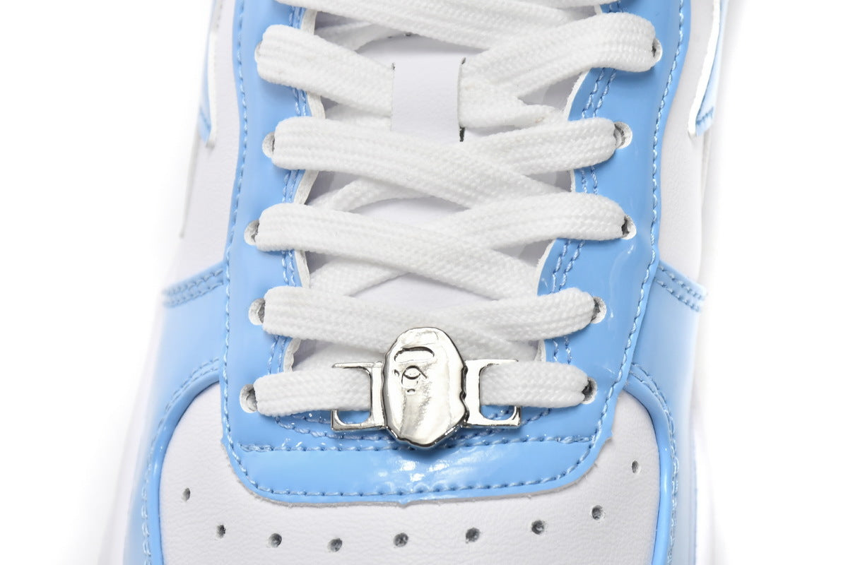 A BATHING APE BAPE STA Low White Blue Sneakers