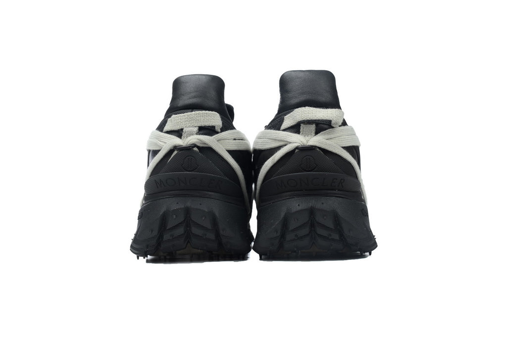 Moncler x Rick Owens Trailgrip Megalace Black Leather Sneakers