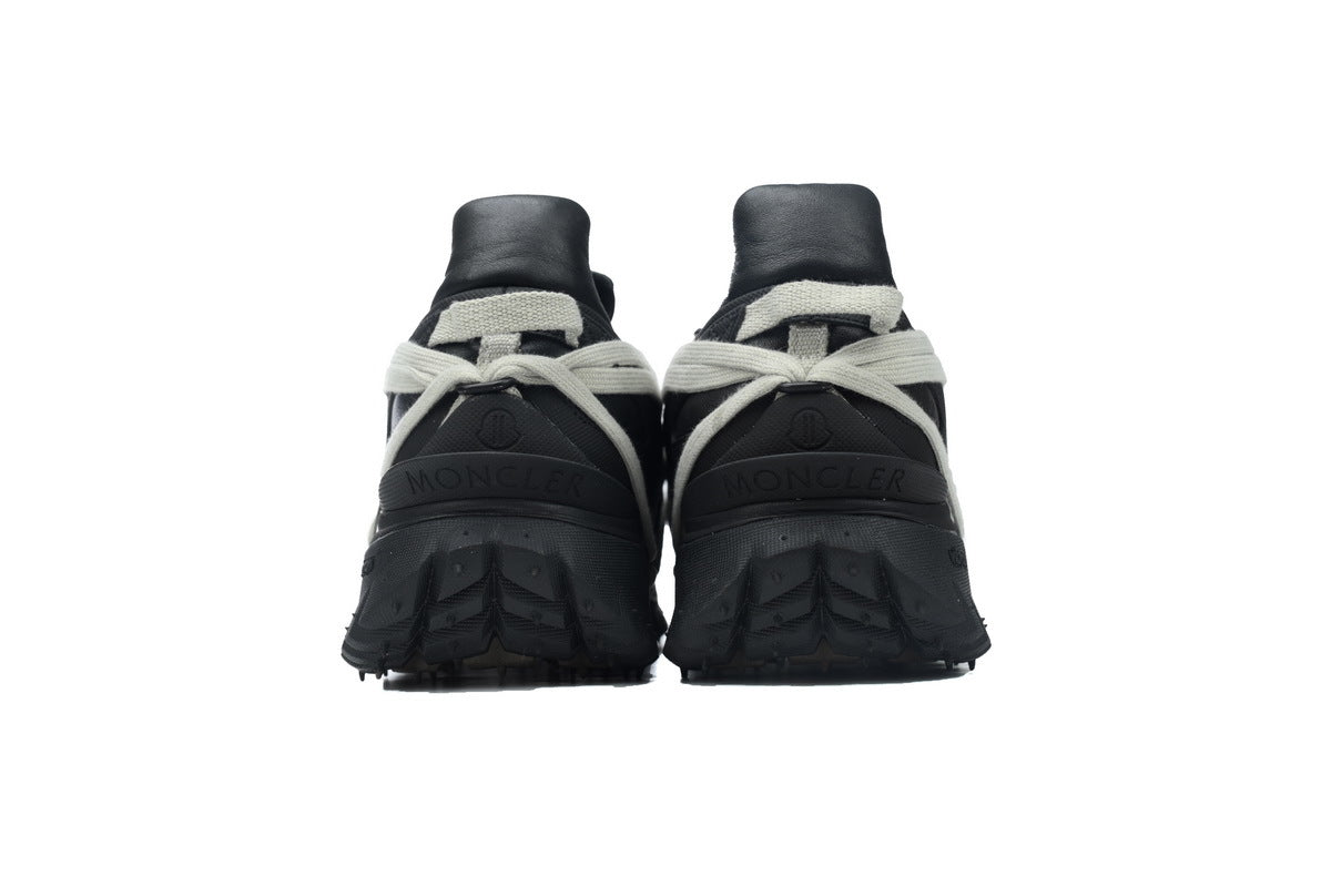 Moncler x Rick Owens Trailgrip Megalace Black Leather Sneakers