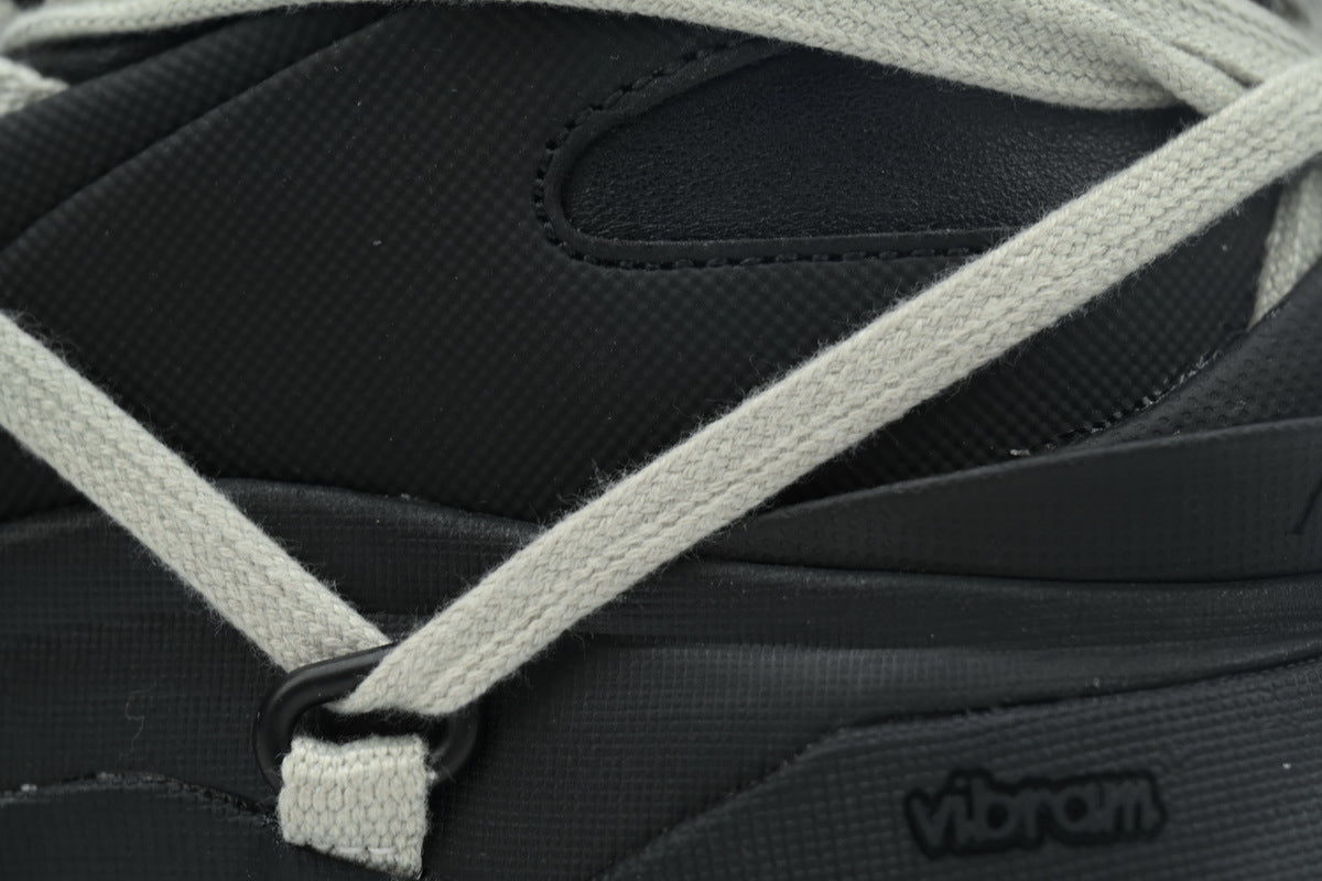 Moncler x Rick Owens Trailgrip Megalace Black Leather Sneakers