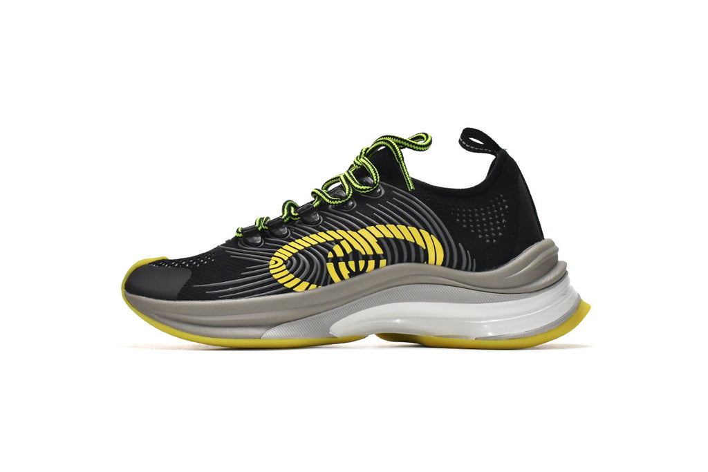 Gucci Run Black Yellow Knit Sneakers
