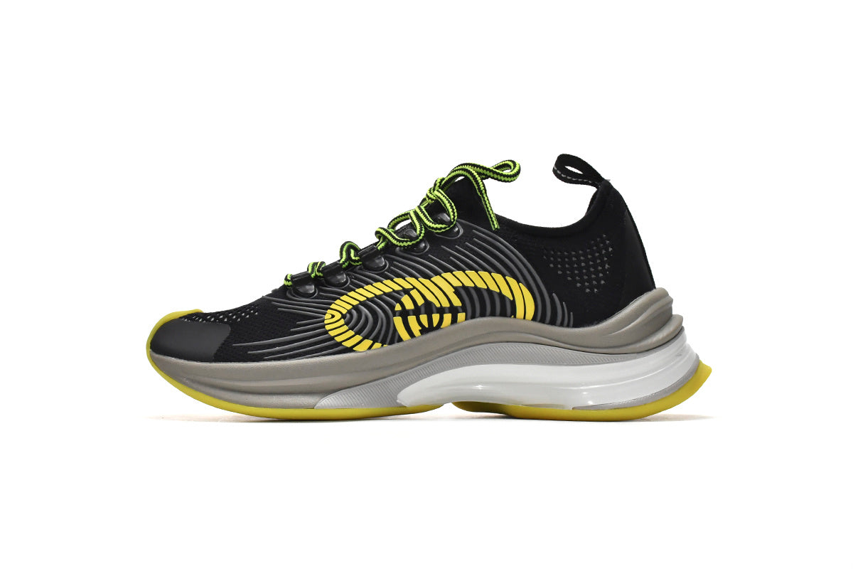 Gucci Run Black Yellow Knit Sneakers