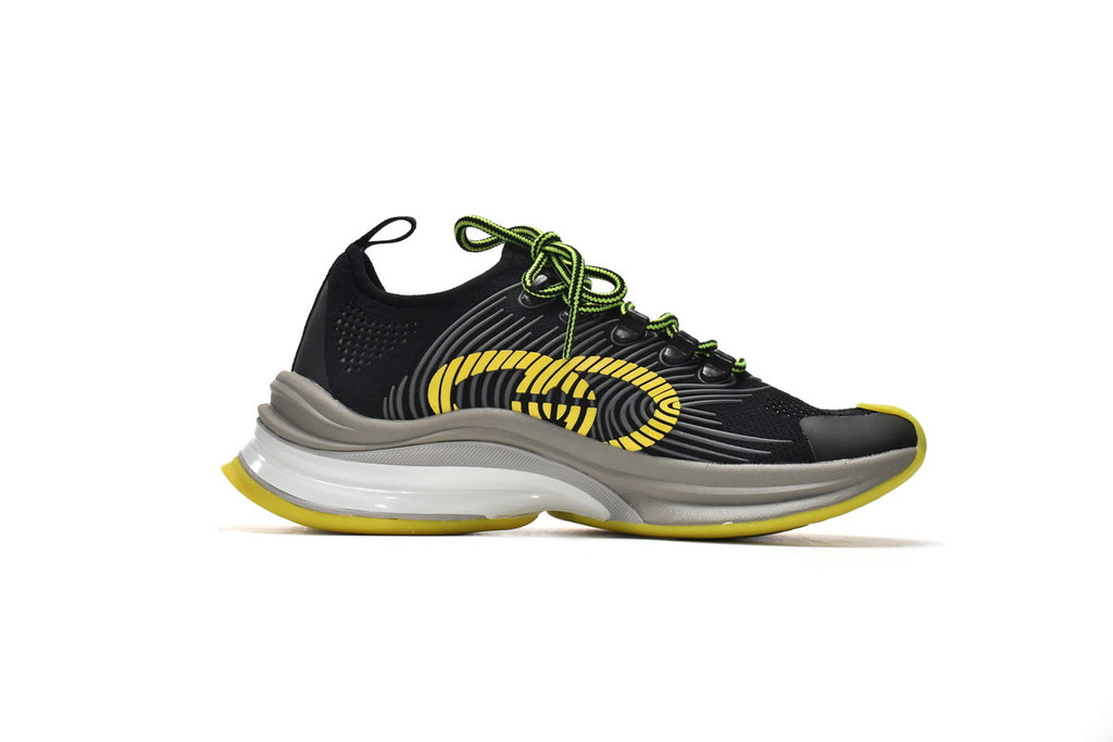 Gucci Run Black Yellow Knit Sneakers
