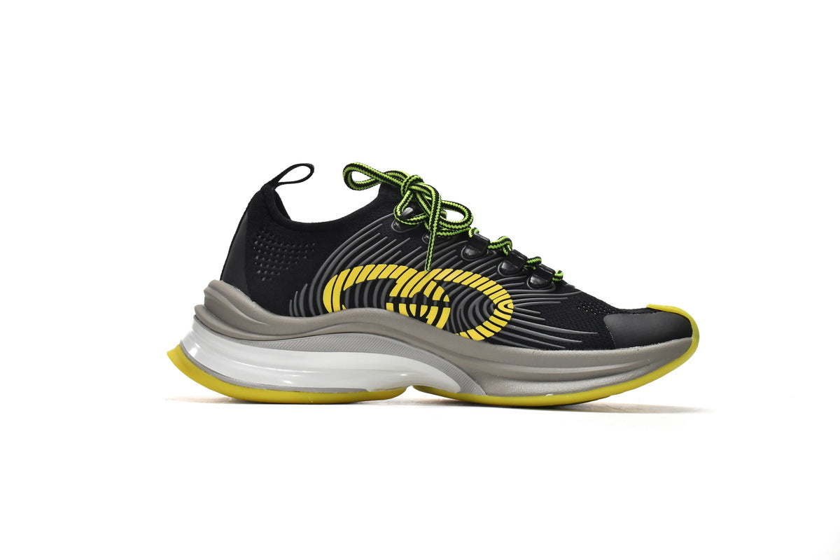 Gucci Run Black Yellow Knit Sneakers