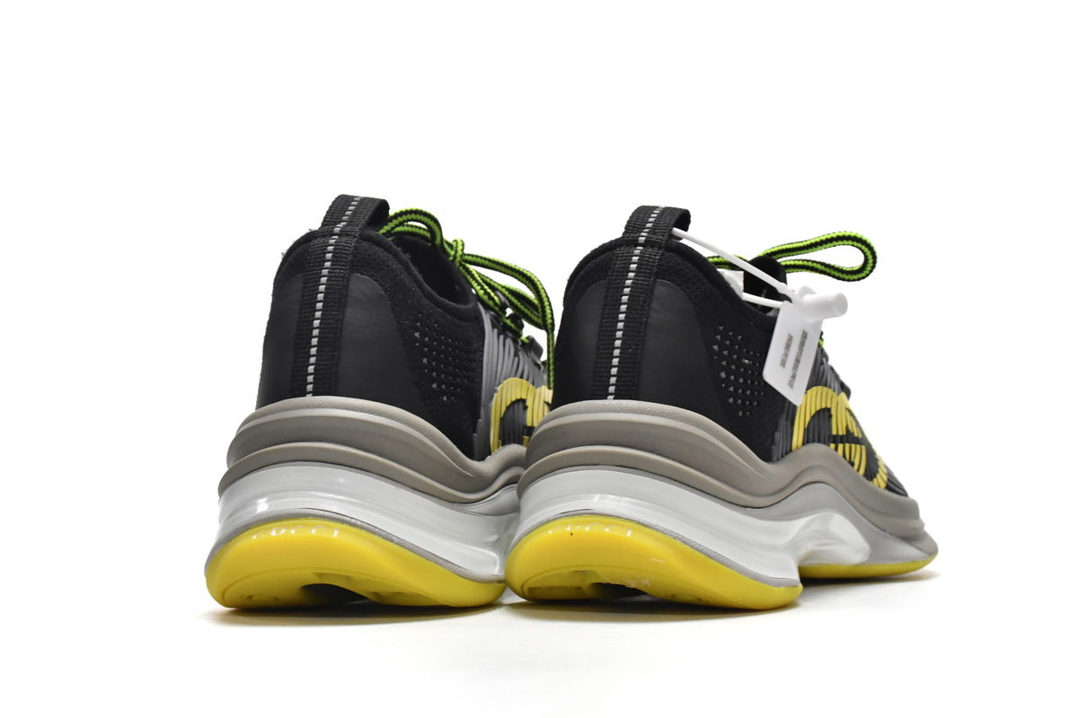 Gucci Run Black Yellow Knit Sneakers
