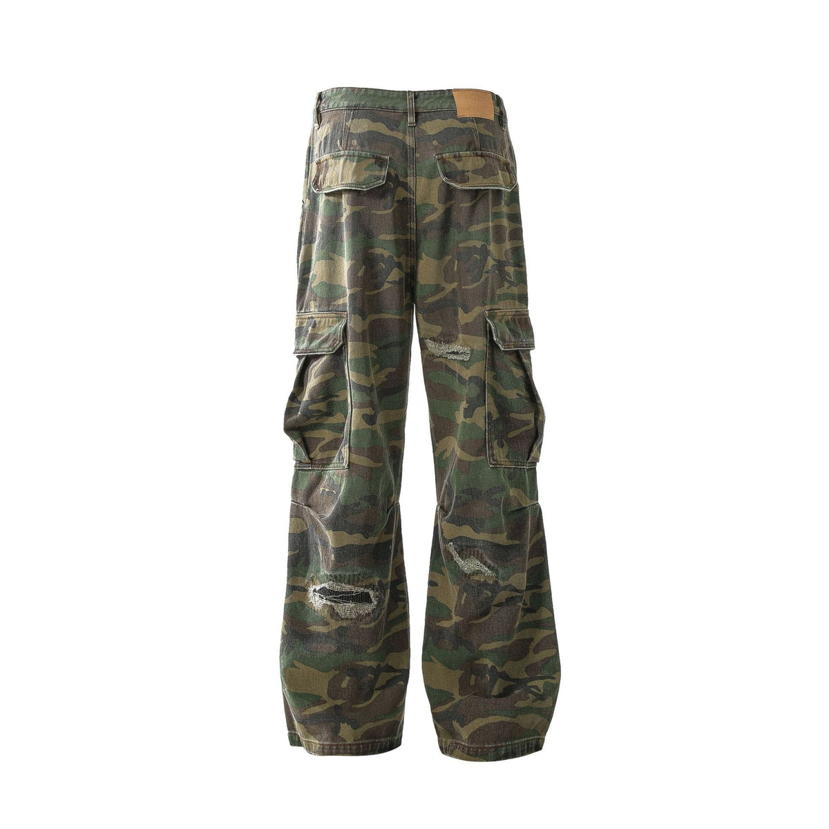 Fashion workwear jeans high street embroidery loose wide pants