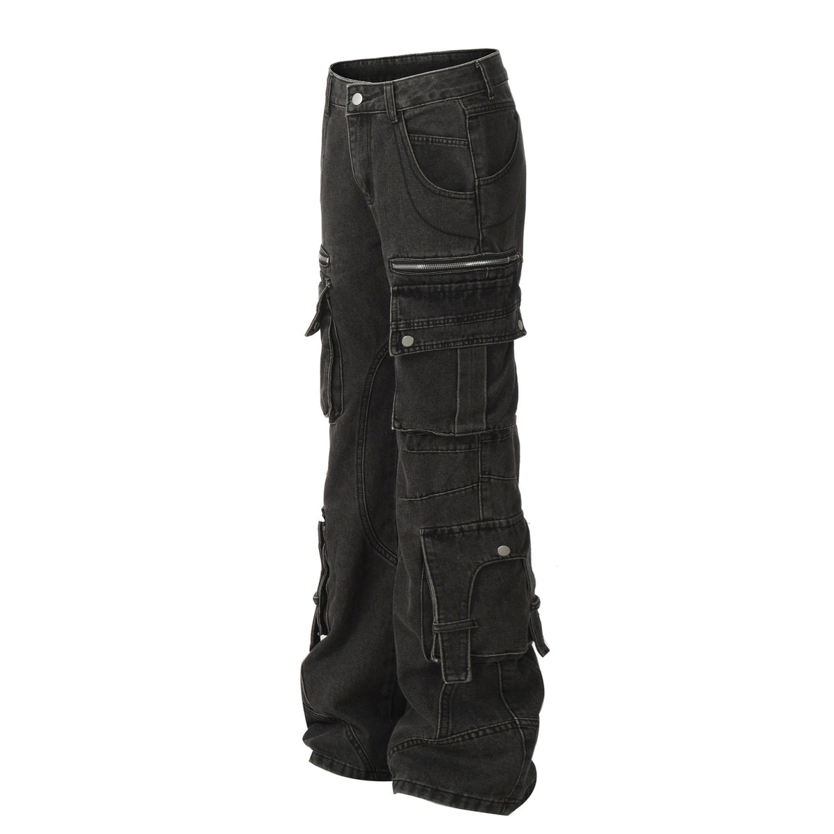 New Multi-Pocket Work Jeans Couple Pants