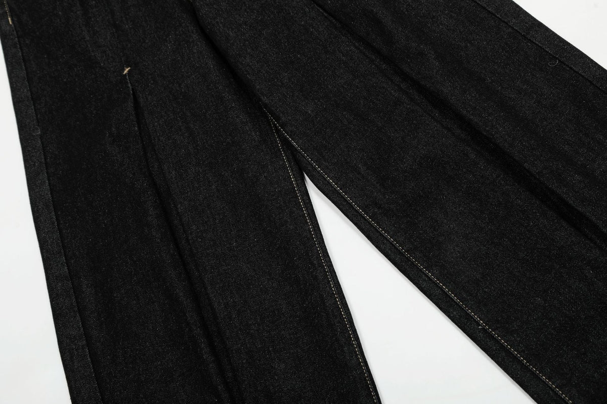 New vintage pleated washed jeans