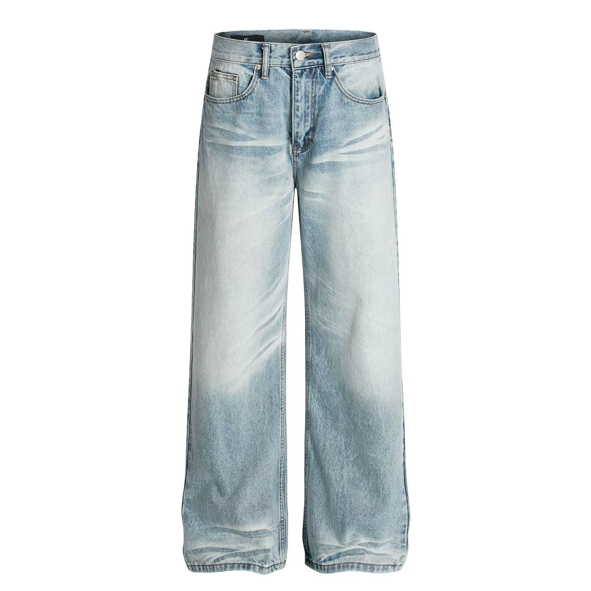 Fashion workwear jeans high street embroidery loose wide pants
