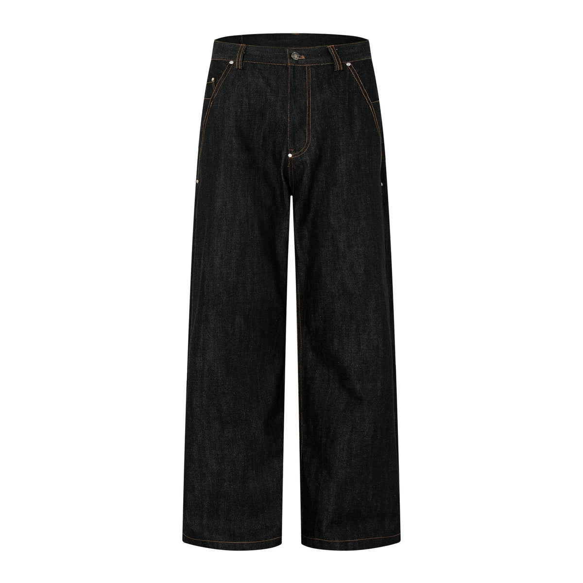 Fashion workwear jeans high street embroidery loose wide pants