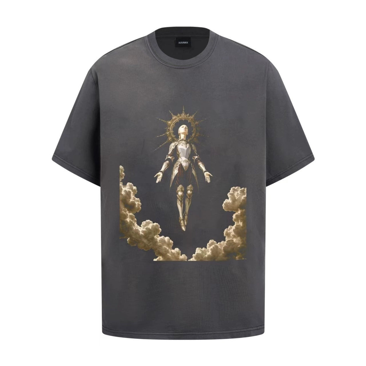 Fashion printed solid color T-shirt