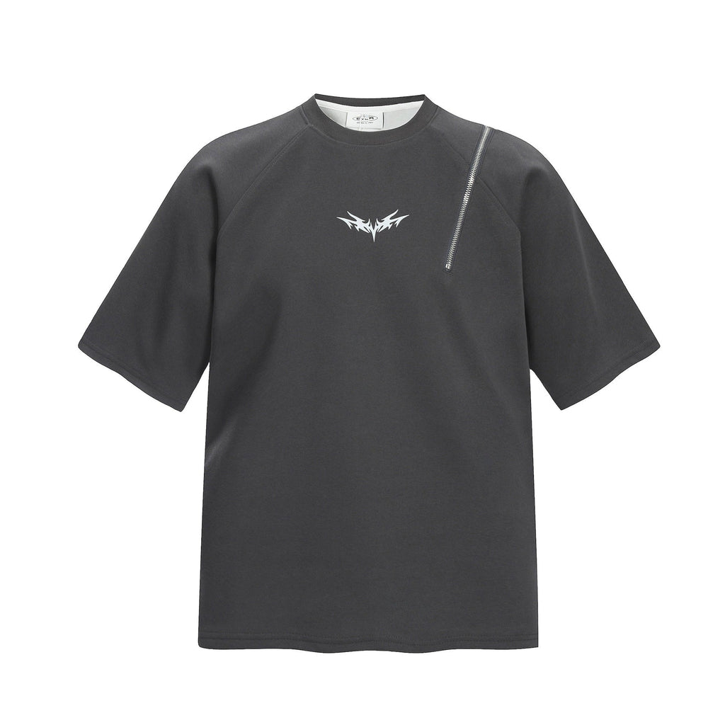 Fashion printed solid color T-shirt
