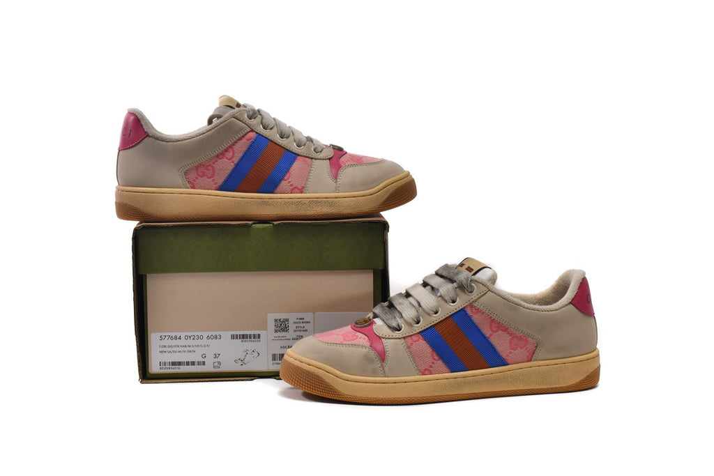 Gucci Screener Pink Textile Sneakers
