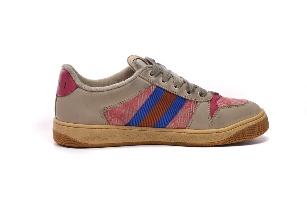 Gucci Screener Pink Textile Sneakers