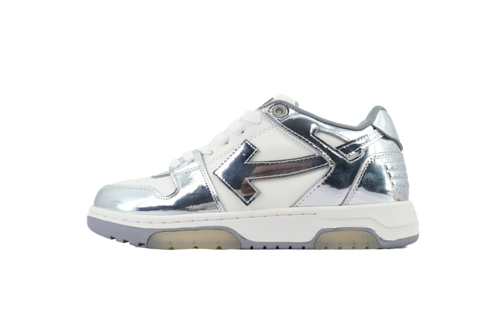 Off-White Out of Office White Silver Leather Sneakers