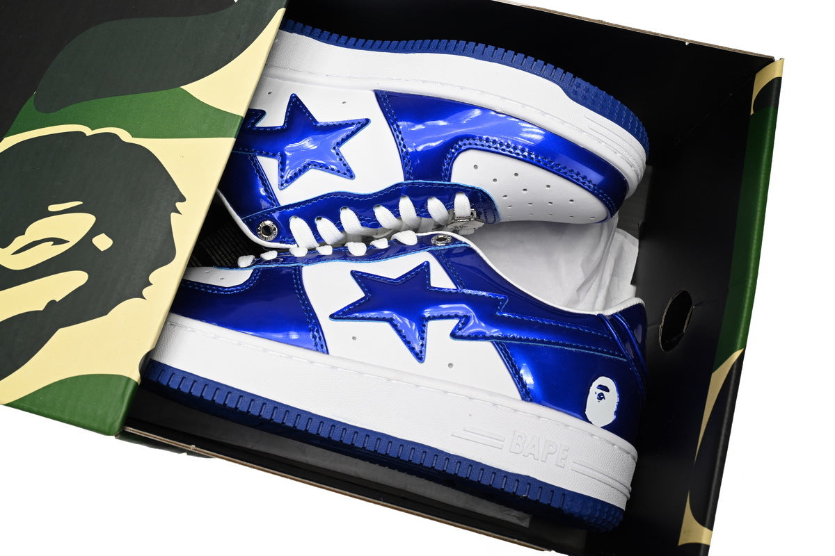 A BATHING APE BAPE STA Low Blue White Mirror Finish